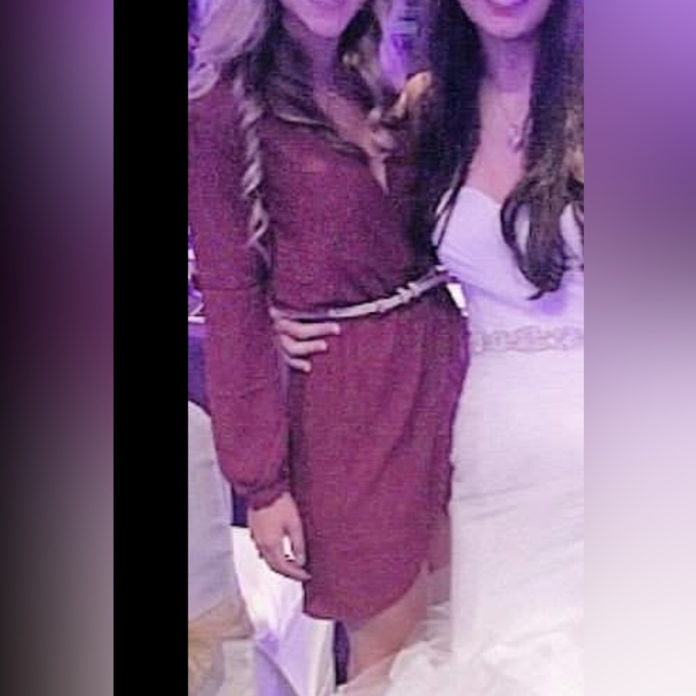 Tobi Burgundy Long Sleeve Dress